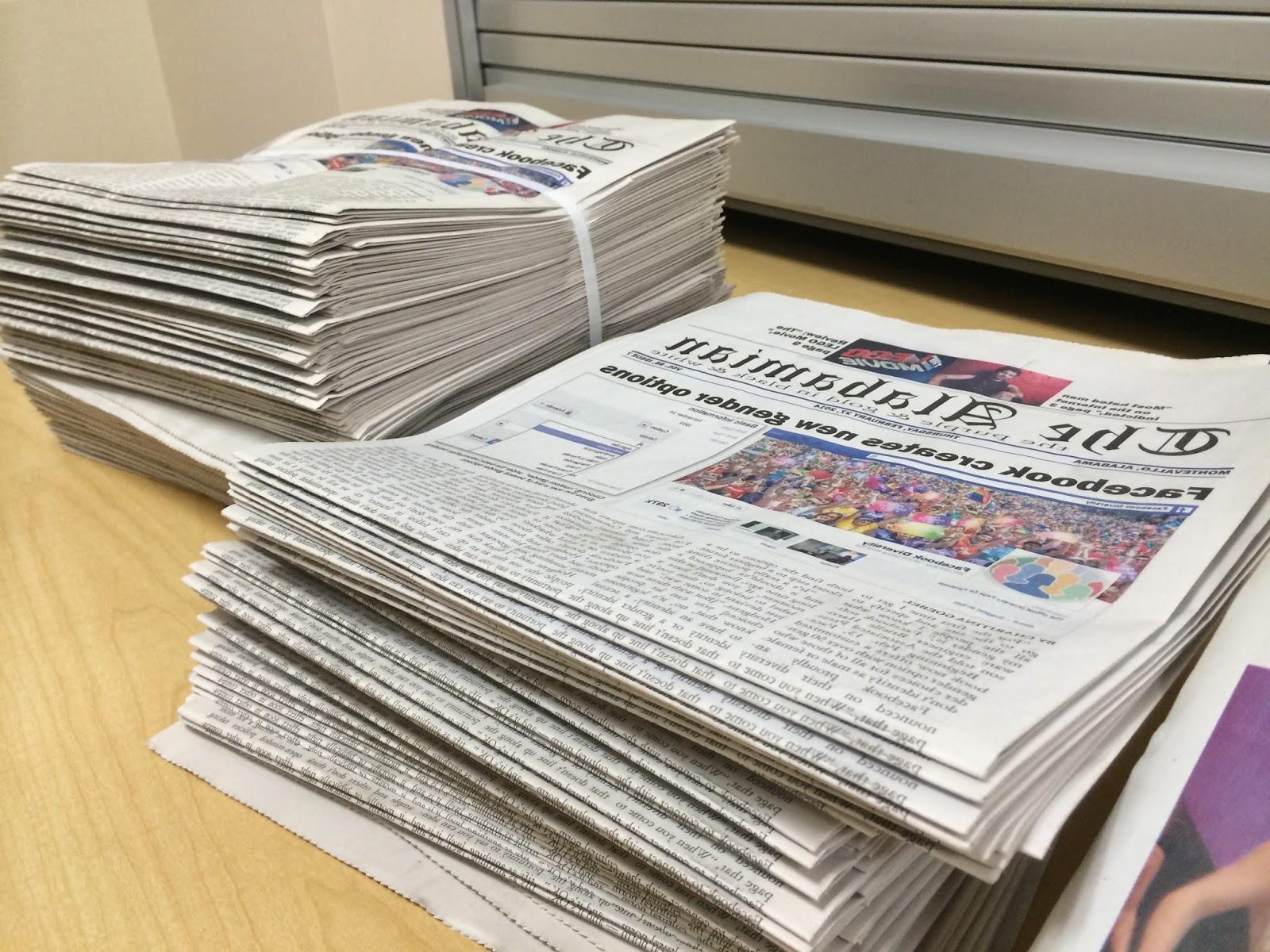 stack of The Alabamian new papers